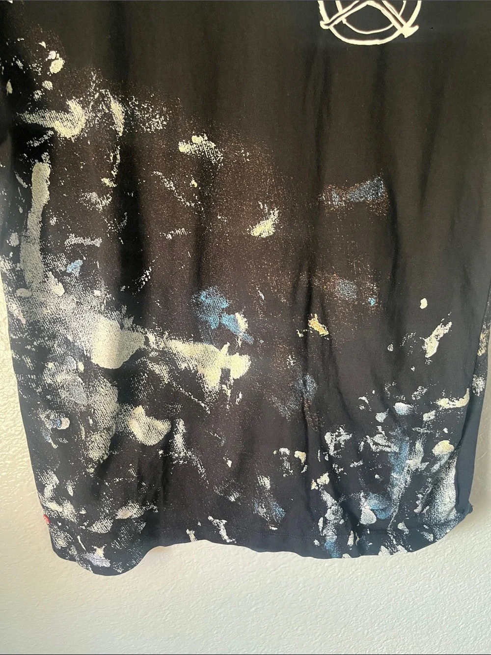 Jordan Black Short Sleeve T-Shirt with White Paint Splatter